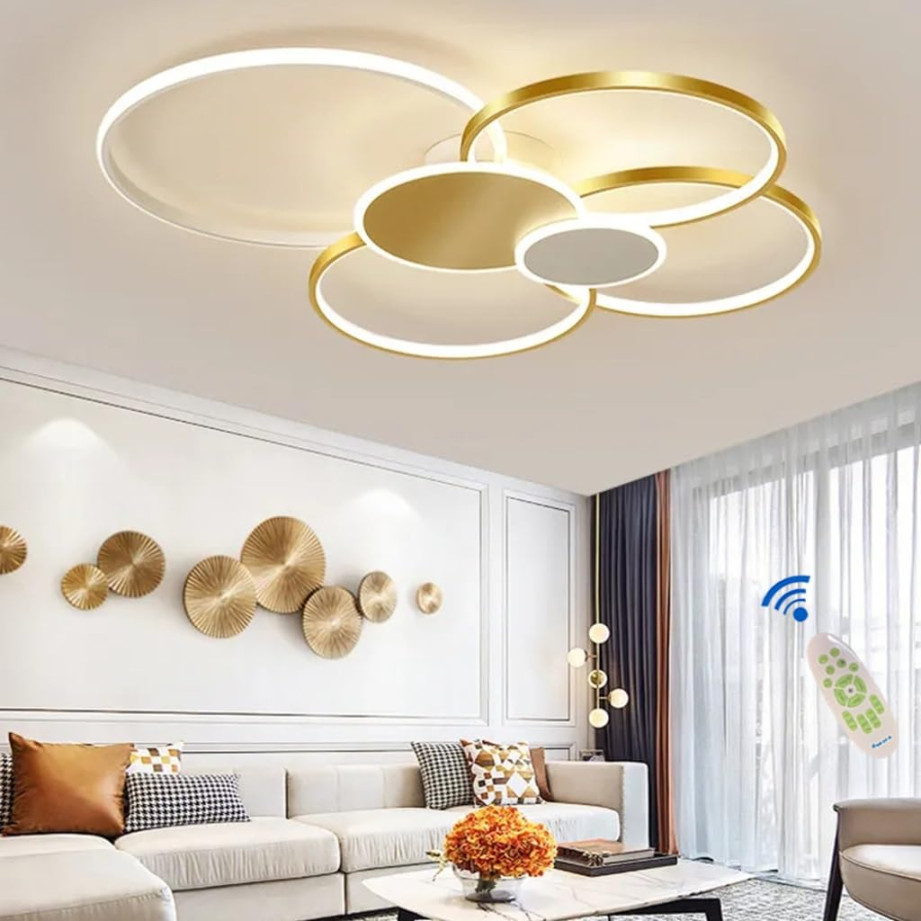 LED Ceiling Light Dimmable Modern Ceiling Light Living Room Gold